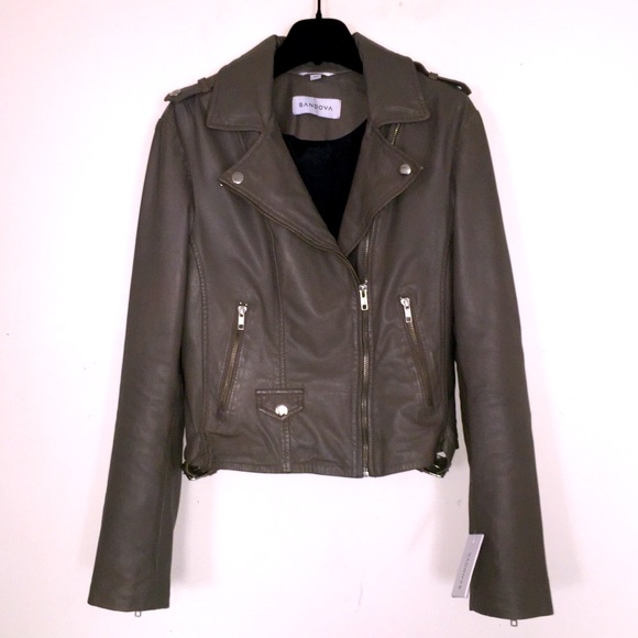 Sandova Leather Moto Jacket in Latte - Picture 12 of 13